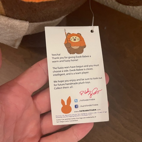 NWT San Diego Comic Con 2015 Ewok Babee RARE Fat Rabbit Farm Handmade - Picture 4 of 6